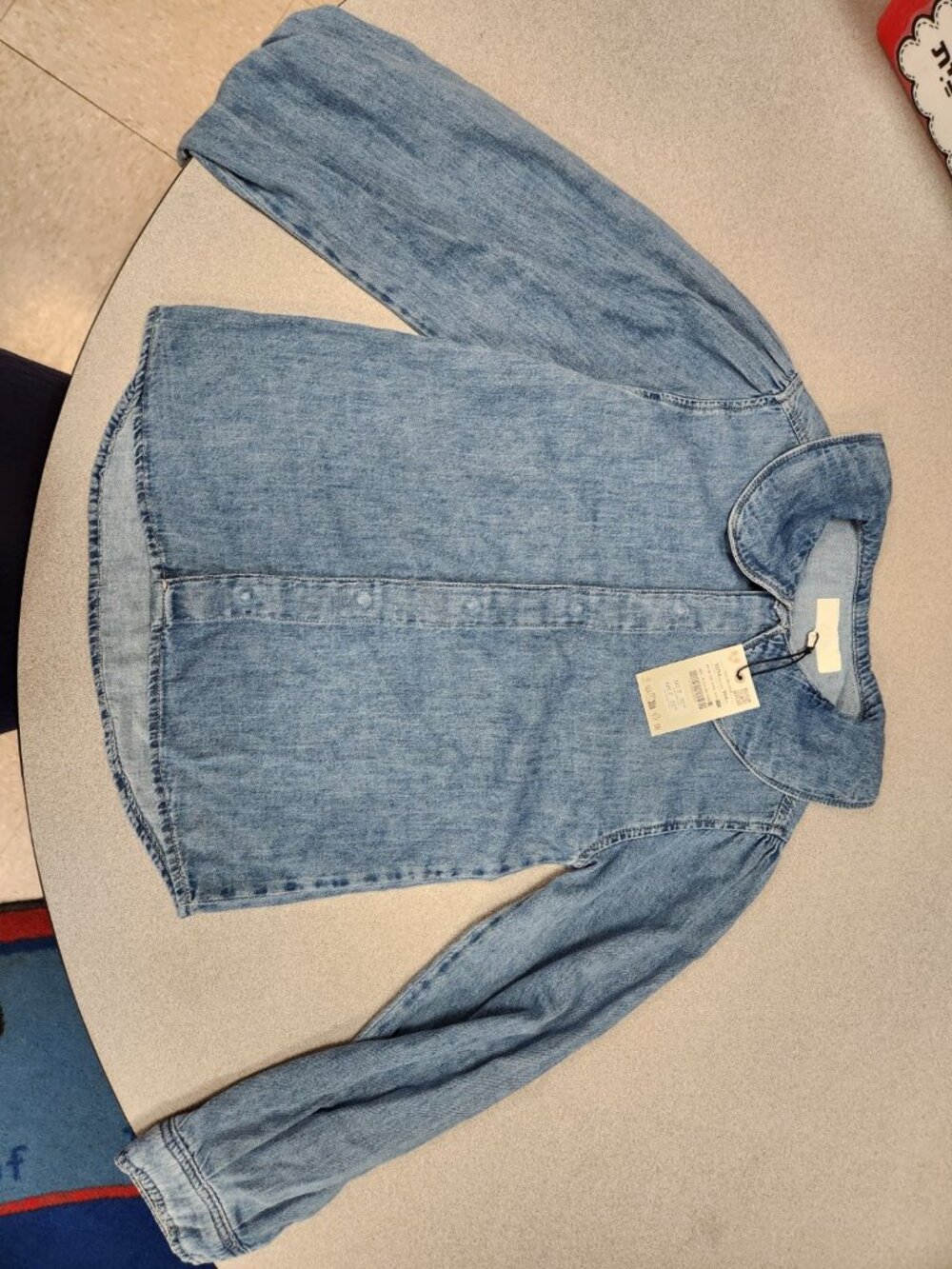 ZARA Girls Denim Blouse – Size 13/14 (164 cm) – New With Tags